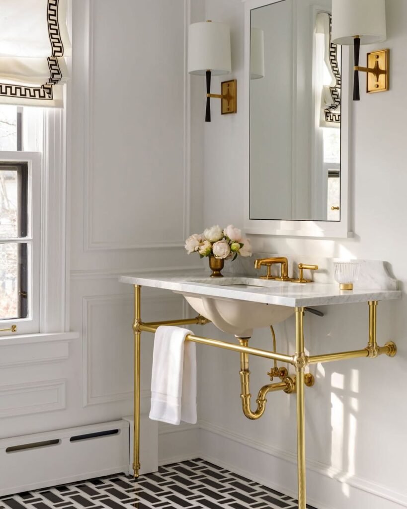 Bathroom Brass console sink