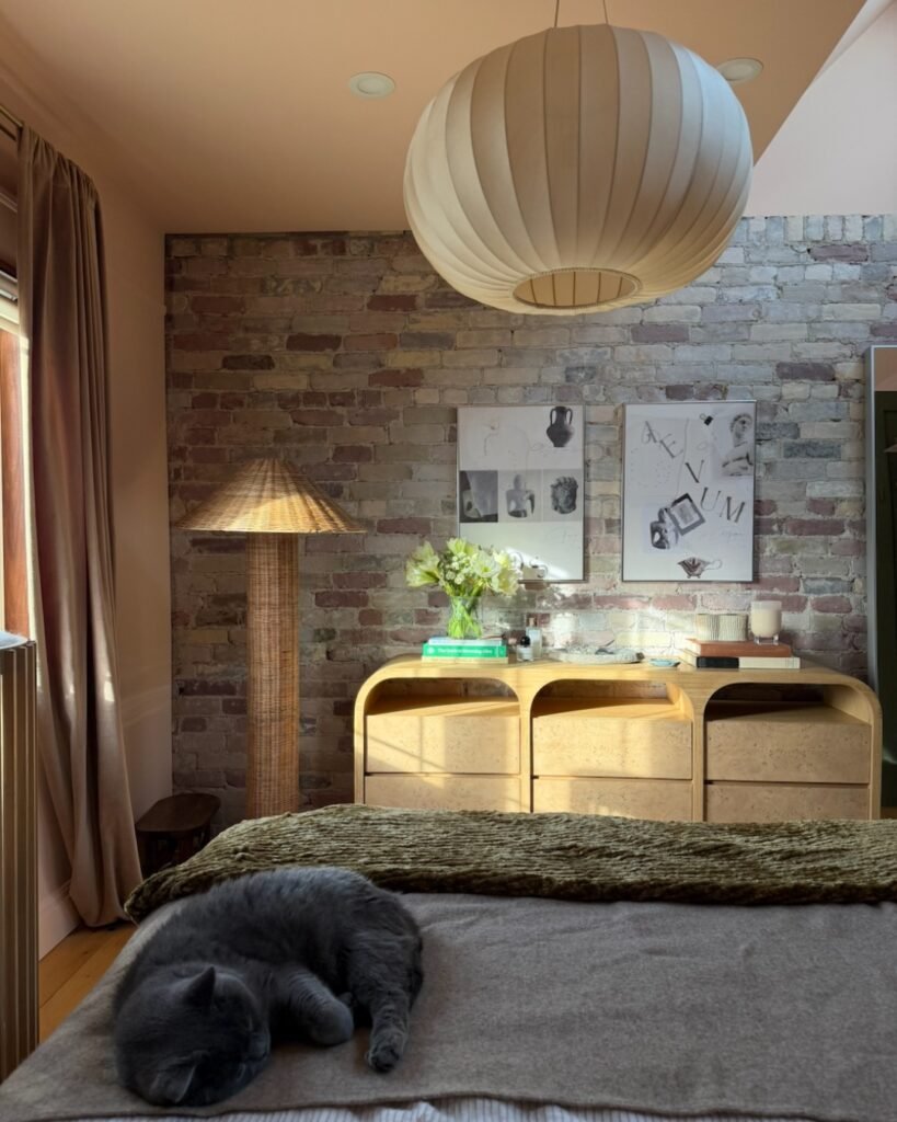 brick wall bedroom