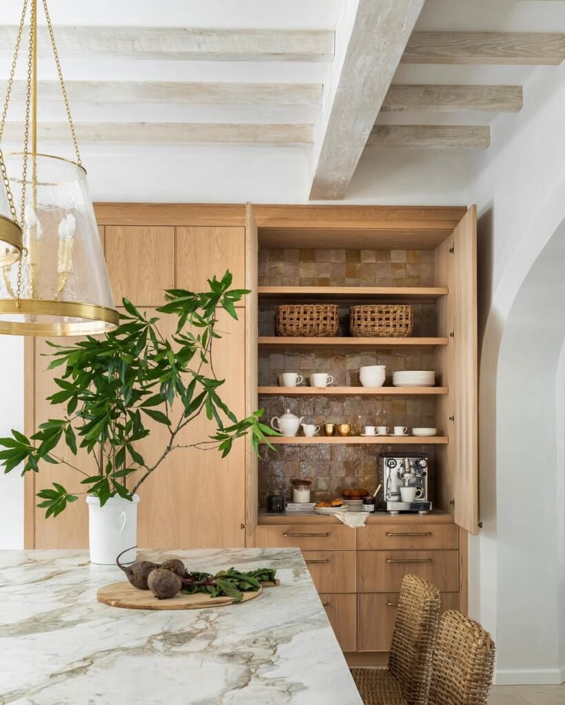 Coffee nook in cabinet