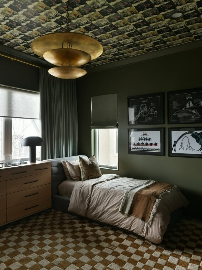 wallpaper ceiling boys room