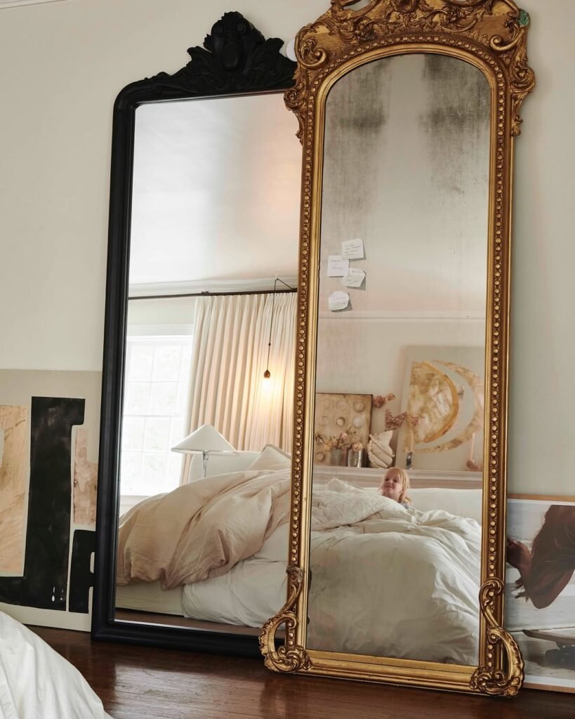 beautiful mirror in a bedroom