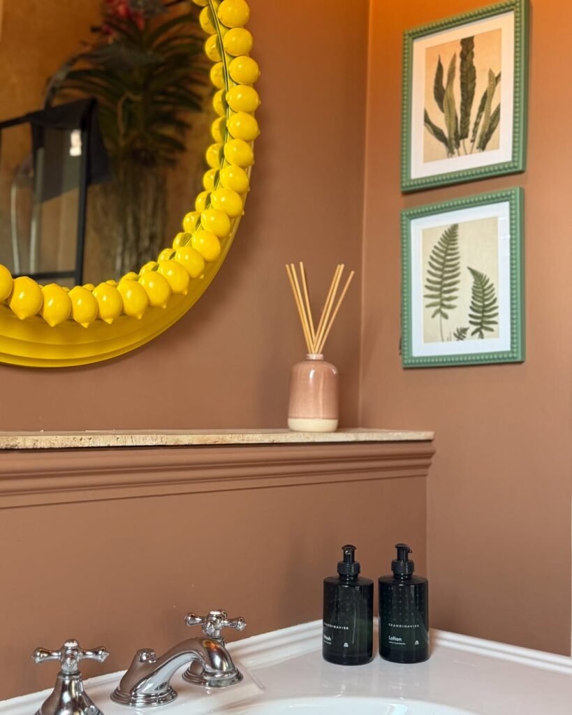 cinnamon small bathroom paint color idea