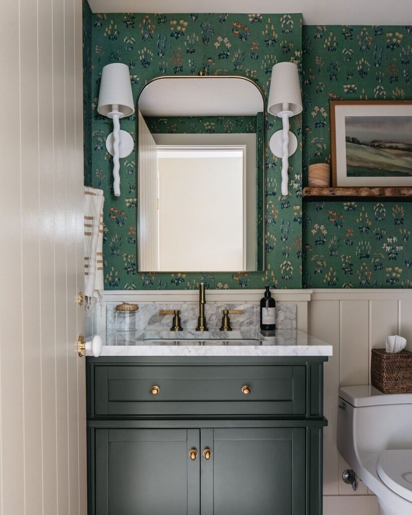 harley green in a small bathroom