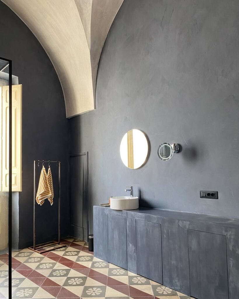 hellebore limewash painted stunning bathroom space